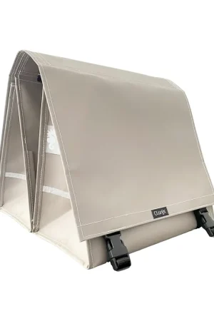 Clarijs fietstas dubbel XL PVC 46L met uitsparing mat taupe Nieuw