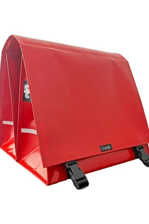 Clarijs fietstas dubbel XL PVC 46L met uitsparing rood Koop Vandaag