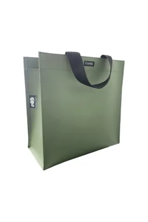 Goedkoop Clarijs shoppertas PVC 23L matt olijf