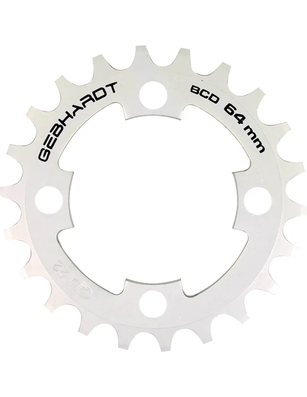 Gebhardt kettingblad 22t 4 gaats 9sp zilver Hoge Kwaliteit
