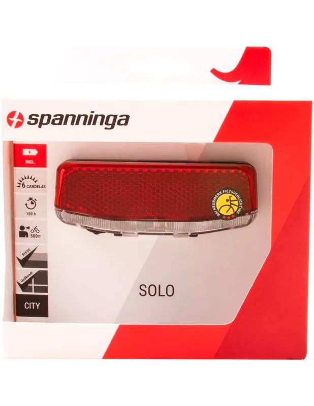 Fabrieksprijs Spanninga achterlicht Solo Xb batterij 50/80mm