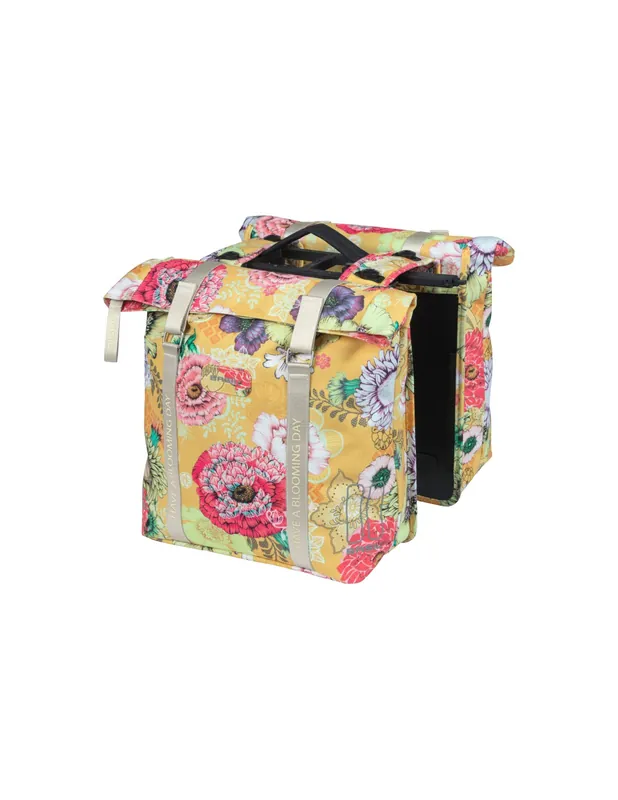 Rechtstreeks Van De Fabrikant Basil fietstas dubbel Bloom Field yellow MIK 28-35L