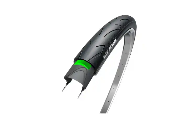 Obor City Ranger, zwart met reflectie, 28x1 5/8x 13/8, ETRTO 37-622 3mm anti-leklaag Flitsaanbieding