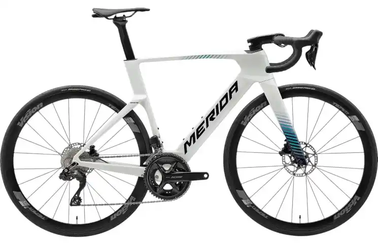 Hete Deal Merida REACTO 5000 PEARL WHITE/BLUE/TEAL M