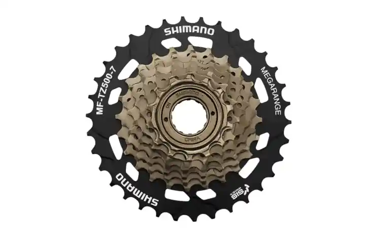 Shimano TZ500 7-speed Freewheel 14-34T 7V - Zwart/Goud Gratis Retour