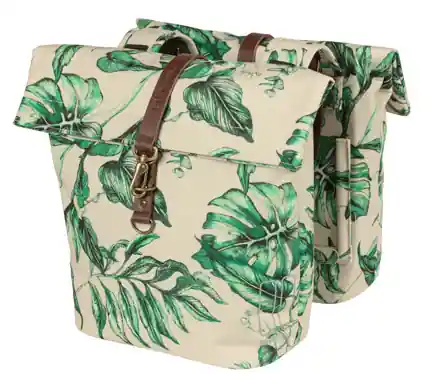 Dubbele fietstassen Palm beige Shop Nu
