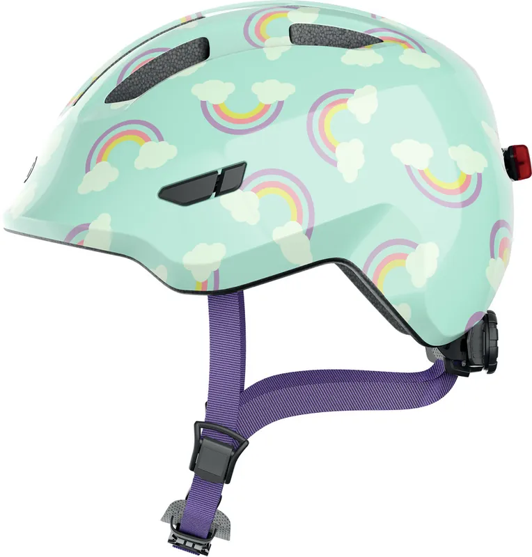 Abus Smiley 3.0 LED - Blue Rainbow - Kinder Fietshelm Exclusieve Aanbieding