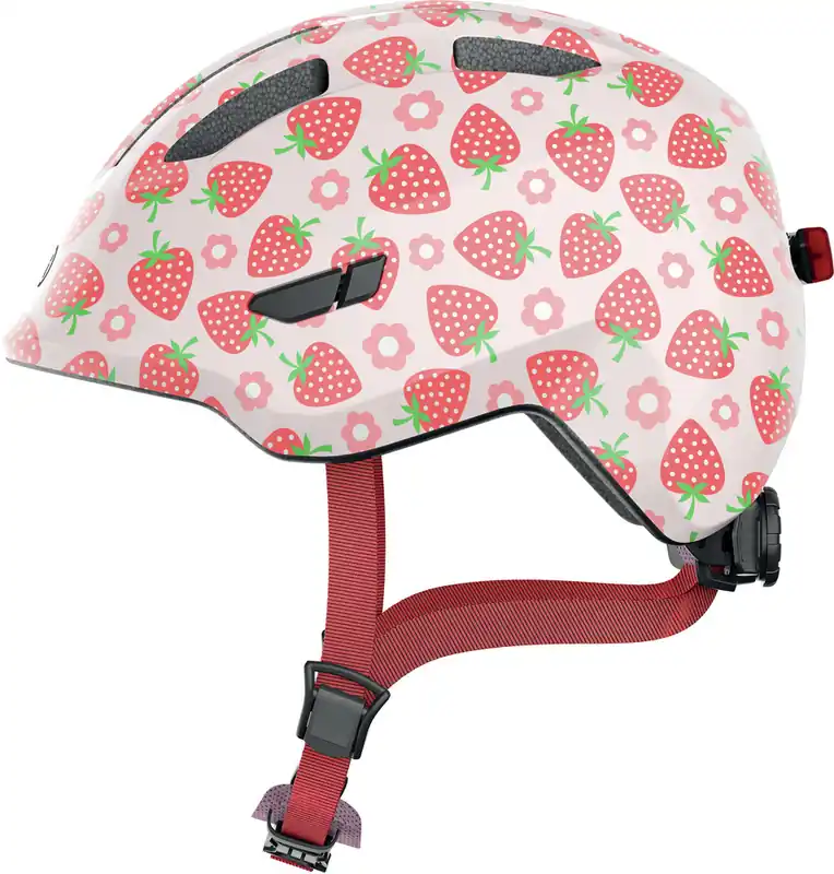Favoriet Abus Smiley 3.0 LED - Rose Strawberry - Kinder Fietshelm