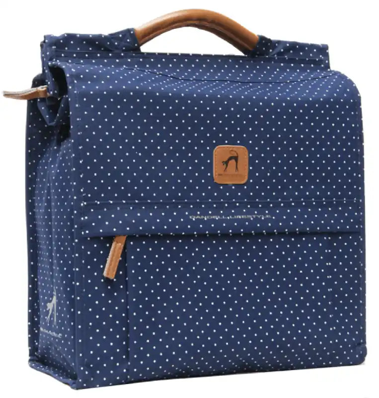 Dandell Shopper Pakaftas - Blauw + Stippen - 20 Liter - Verstevigd Laatste Versie