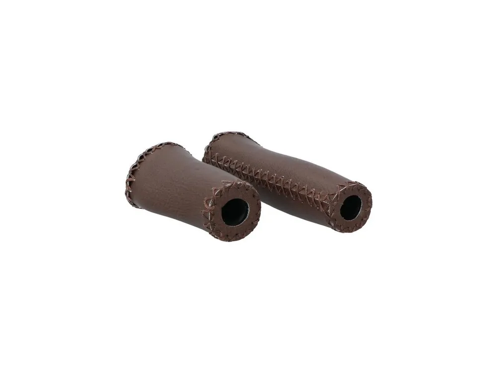 Merkproduct Dresco Ergonomische Leren Fietshandvatten - Bruin - 135 / 92 MM