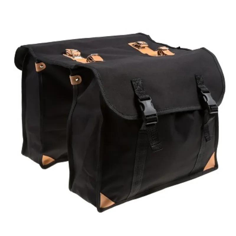 Falkx Retro Dubbele Fietstas - 29L - Zwart Express Levering