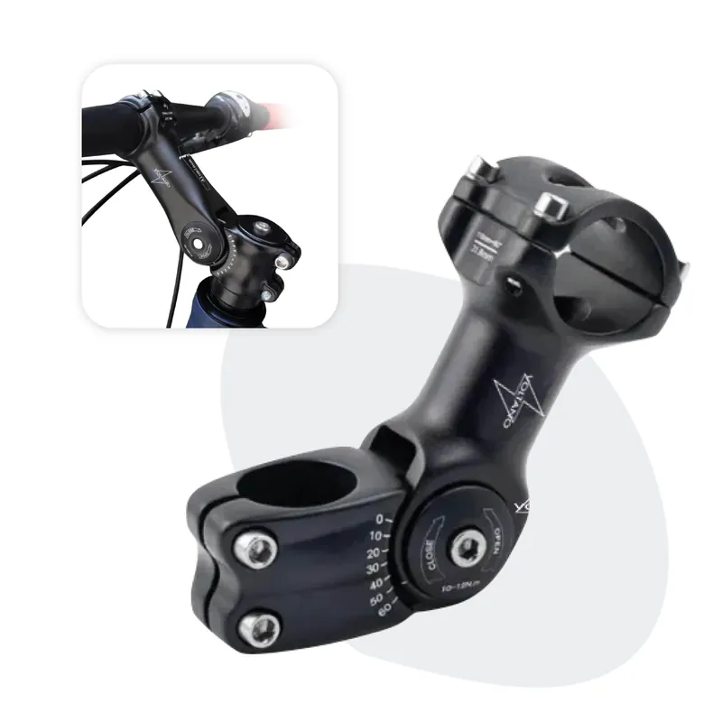 Laatste Versie Voltano A-Head Verstelbare Stuurpen Voorbouw – 1-1/8” 28,6 / 110 mm / 31,8 mm – Zwart - º60 graden Verstelbaar - Stuur Verhoger