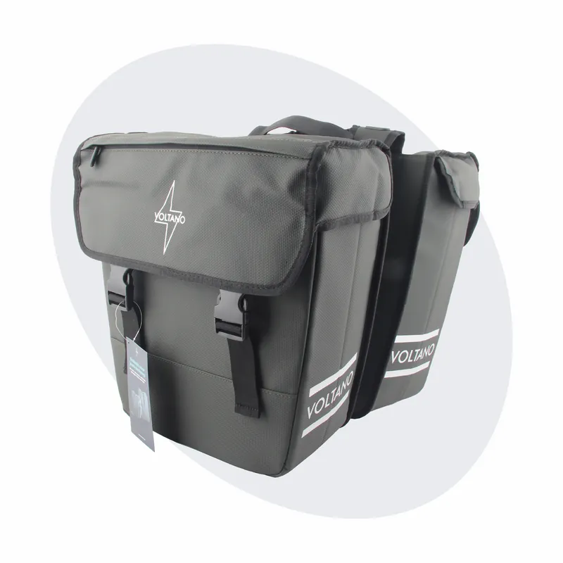 Voltano Dubbele Fietstas 40L Afgeschuind - Intense Green - Waterdicht Beperkt Aanbod