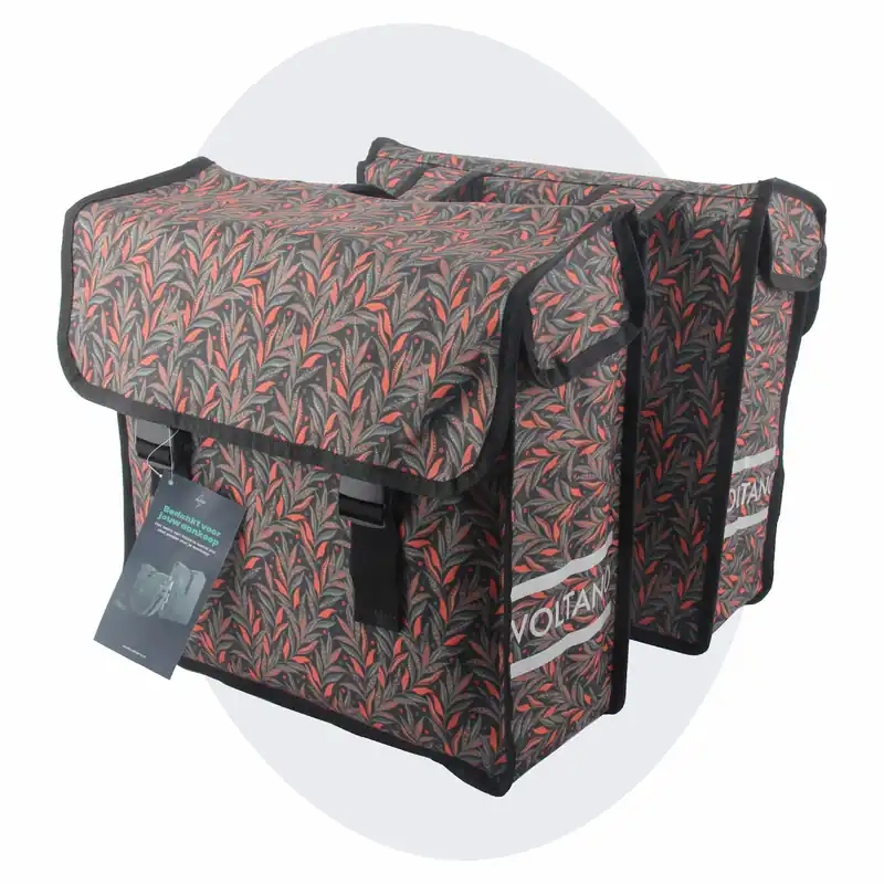 Voltano Dubbele Fietstas Crimson Leaf - 38 Liter - Waterdicht Polyester Lage Kosten