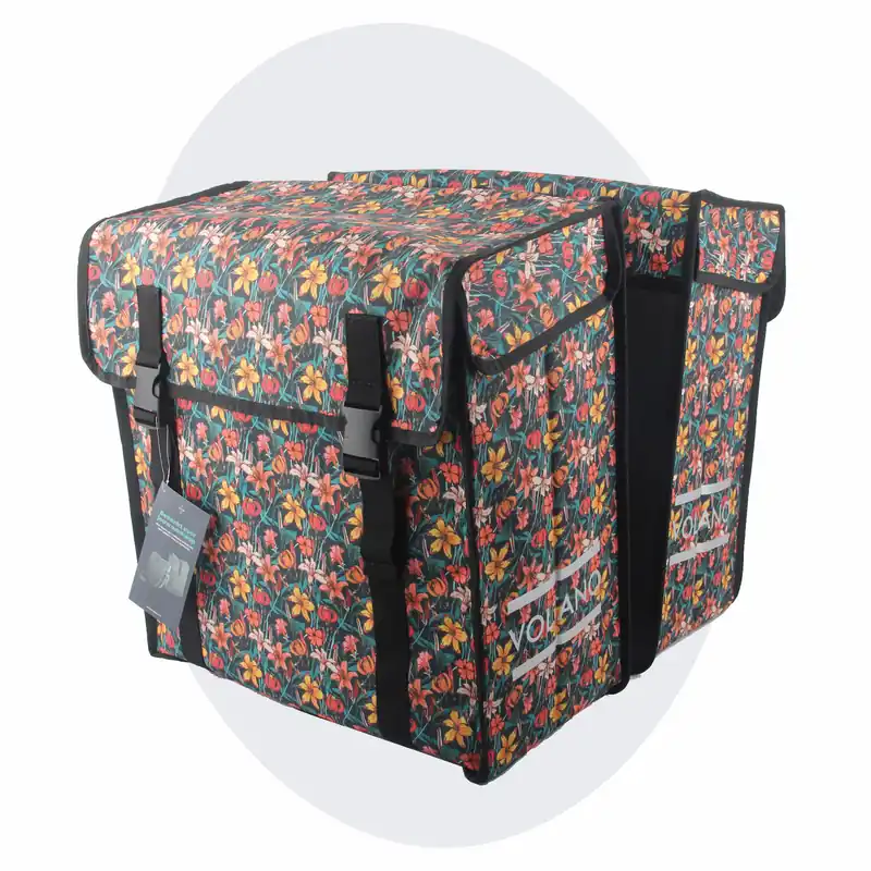 Voltano Dubbele Fietstas XXL - Floral Fiesta - 60 Liter Actieprijs