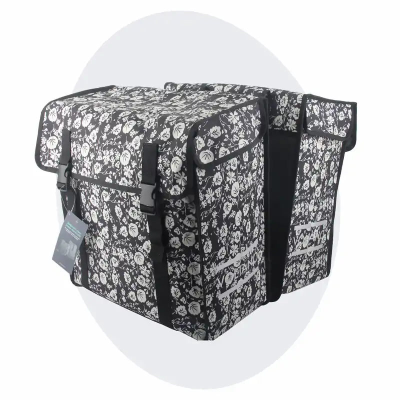 Tijdelijk Beschikbaar Voltano Dubbele Fietstas XXL - Midnight Blossom - 60 Liter