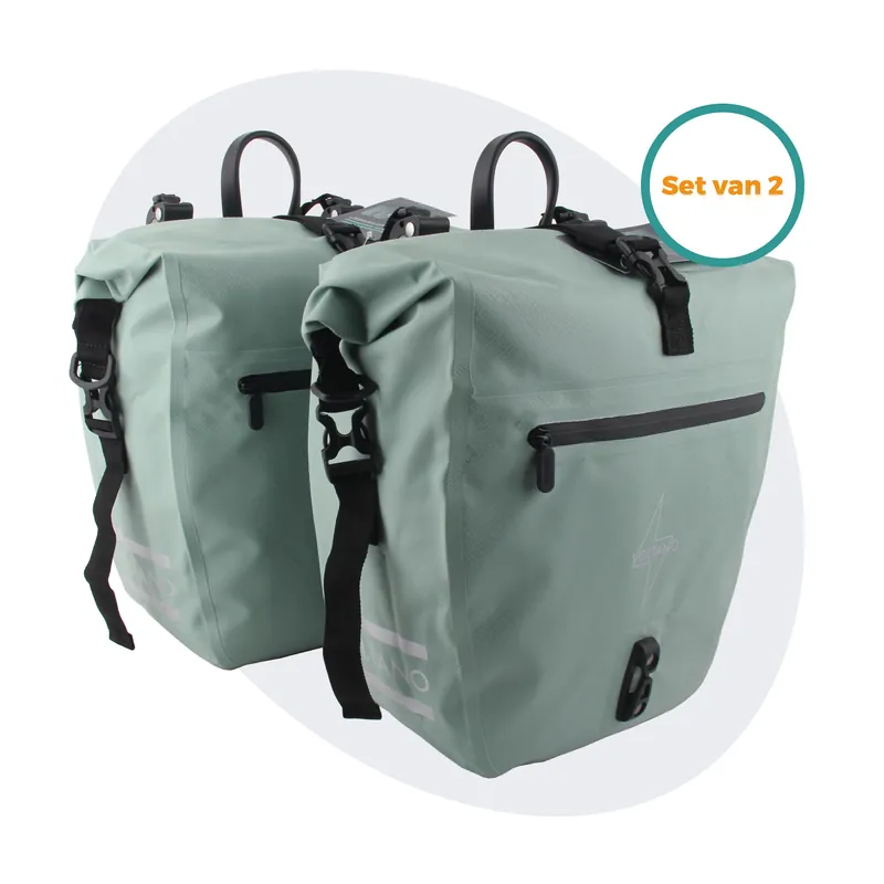 Korting Voltano Enkele Fietstas Set E-bike - Mint Groen - 46 Liter