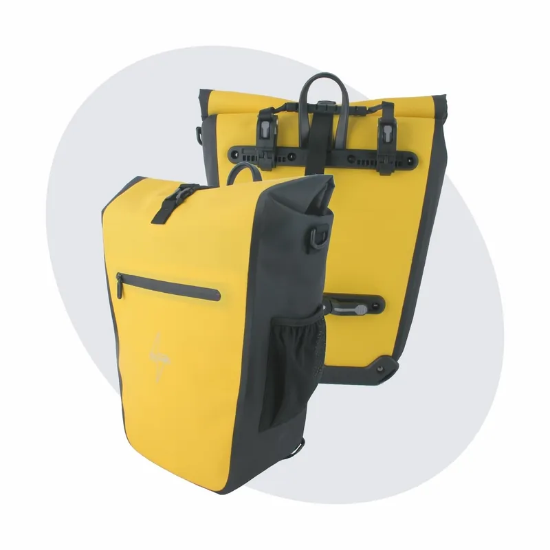 Voltano Luxe E-bike Fietstas 28L - Geel / Zwart - Pakaftas Met Laptop vak - 100% Waterdicht Finale Uitverkoop