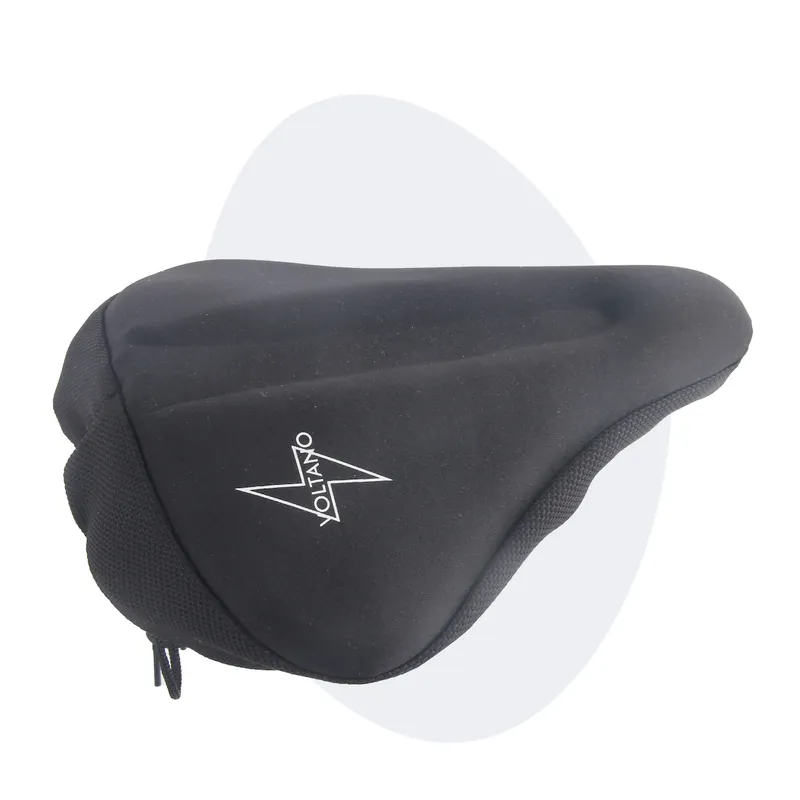 Voltano Luxe Gel Zadelhoes / Zadeldek - Zwart - Met Uitsparing - Brede Fietszadels Fabrieksprijs