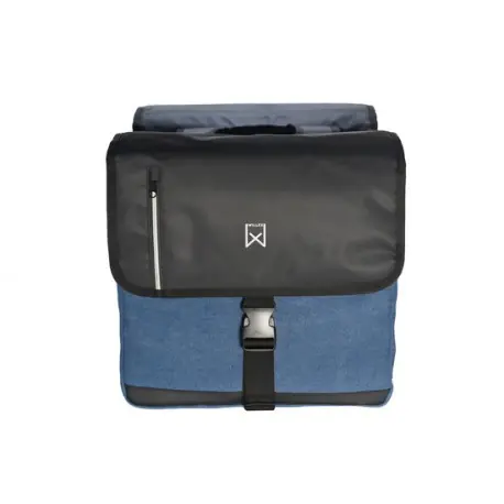 Uitverkoop Willex fietstas 46 liter Katoenen dubbel blauw met zwart